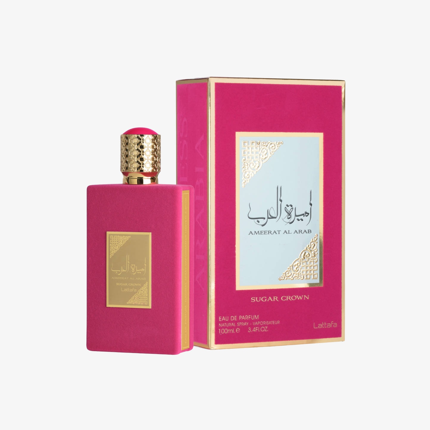 Lattafa Ameerat Al Arab Sugar Crown 100ML EDP box and bottle