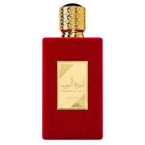 Ameerat Al Arab Red Eau de Parfum — front-facing bottle, transparent background