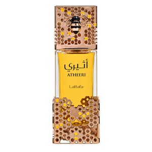 Lattafa Atheeri 100ML EDP — front-facing bottle, transparent background