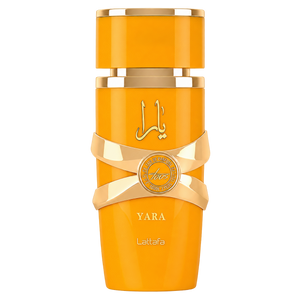 Lattafa Yara Tous 100ML EDP — front-facing bottle, transparent background