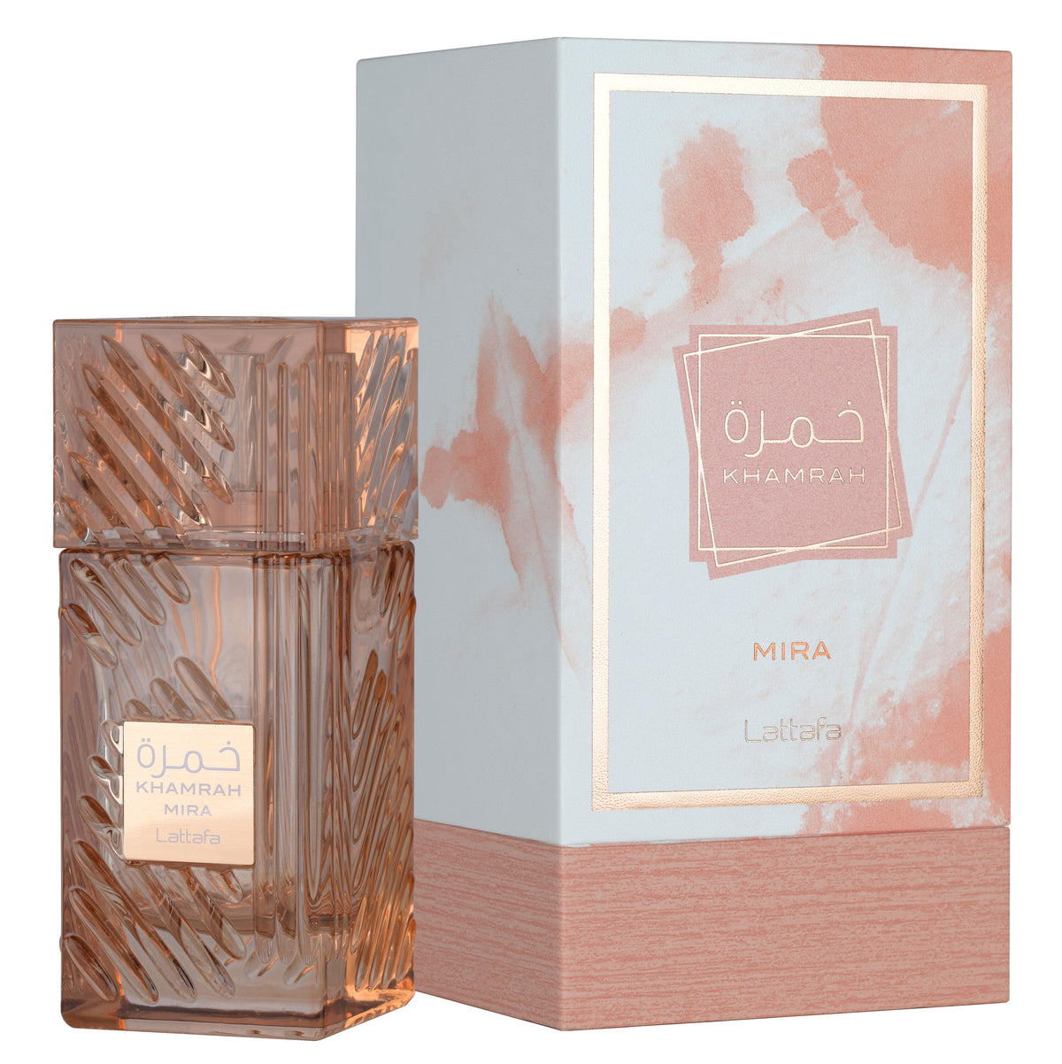 Lattafa Khamrah Mira 100ML EDP bottle and box
