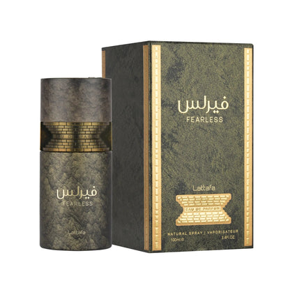 Lattafa Fearless 100ML EDP bottle and box