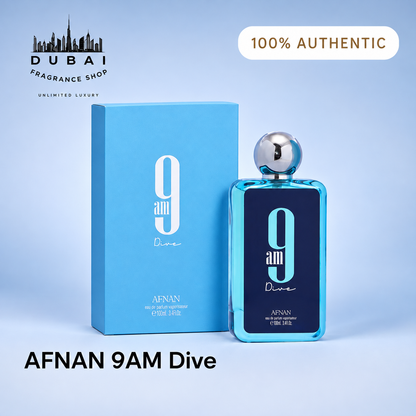 Afnan 9AM Dive bottle and box — Dubai Fragrance Shop PH