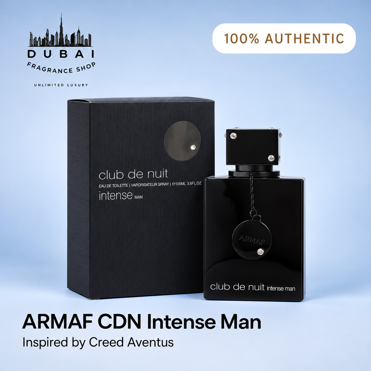 Club De Nuit Intense Men EDT bottle and box — Dubai Fragrance Shop PH