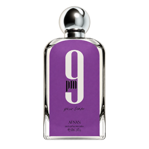 Afnan 9PM Pour Femme (Purple) 100ML EDP — front-facing bottle, transparent background