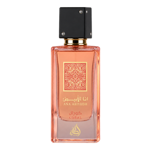 Lattafa Ana Abiyedh Coral 60ML EDP — front-facing bottle, transparent background