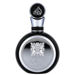 Fakhar Black — front-facing bottle, transparent background