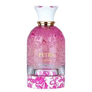 Lattafa Petra Viola 100ML EDP — front-facing bottle, transparent background