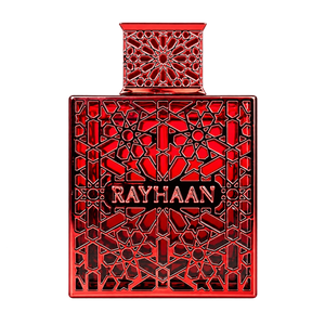 Rayhaan Crimson 100ML EDP — front-facing bottle, transparent background