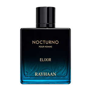 Rayhaan Nocturno Elixir Pour Homme 100ML EDP — front-facing bottle, transparent background