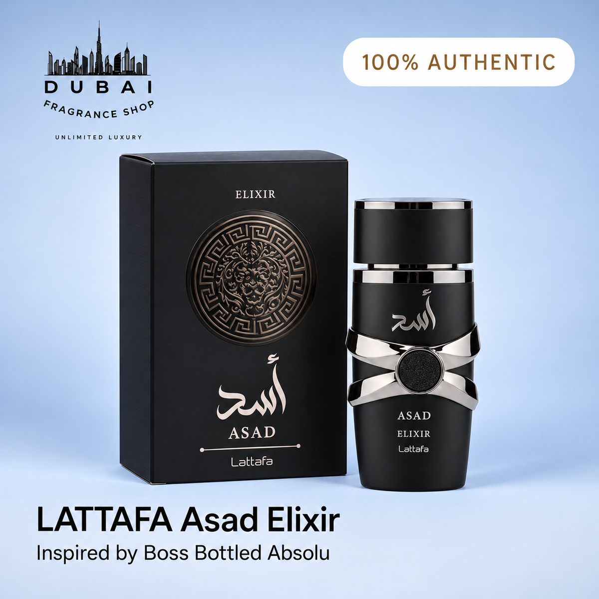 Asad Elixir bottle and box — Dubai Fragrance Shop PH