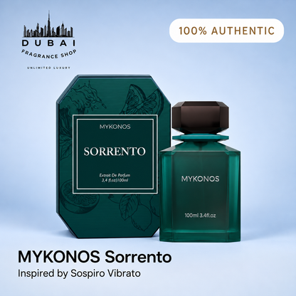 Mykonos Sorrento 100ML XDP bottle and box — Dubai Fragrance Shop PH
