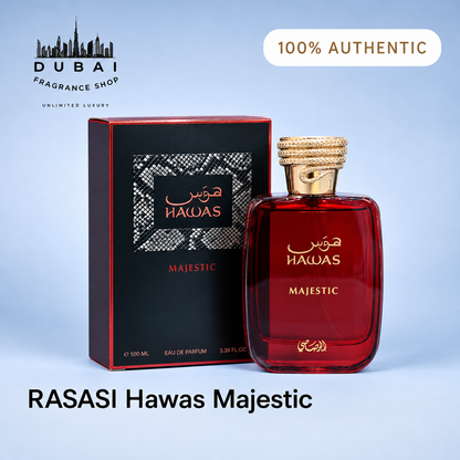 Rasasi Hawas Majestic 100ML EDP bottle and box — Dubai Fragrance Shop PH