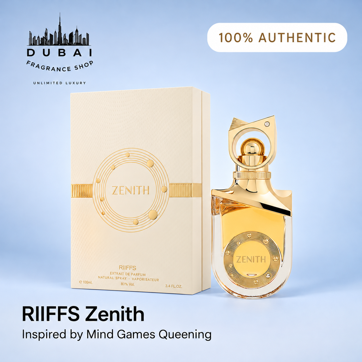 Riiffs Zenith 100ML XDP bottle and box — Dubai Fragrance Shop PH