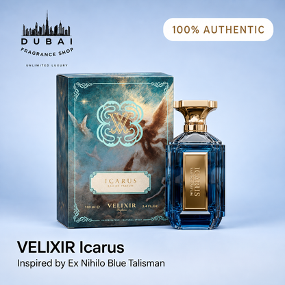 Velixir Icarus 100ML EDP bottle and box — Dubai Fragrance Shop PH